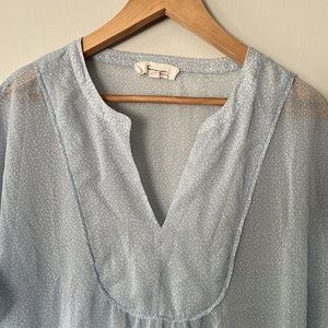 Vince Camuto Blue and White Sheer Blouse, medium